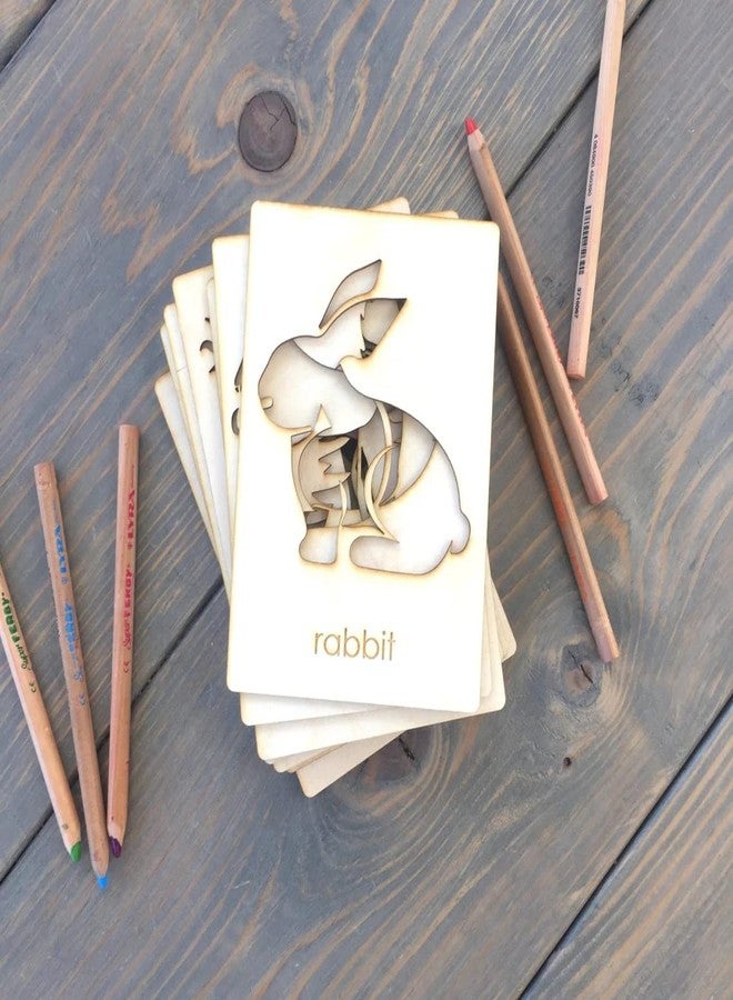 Haoser Animal Stencil Set // Animal Stencils Educational Wood Handwriting Stencil Set // Easy-to-Use Writing Guide for Kids & Montessori Stencils Set - Image 4